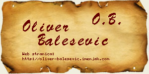 Oliver Balešević vizit kartica